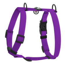 Шлея для собак водостійка анатомічна Н-подібна WAUDOG Magnet з QR-паспортом, магнітна пряжка-фастекс, S, Ш 15 мм, А 28-42 см, В 32-52 см фіолетовий