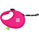 Повідець-рулетка для собак WAUDOG R-leash з контейнером для пакетів, світловідбиваюча стрічка, рожевий, розмір M, до 20 кг, 5 м