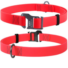 Нашийник WAUDOG Waterproof, водостійкий, пряжка гачок, Червоний