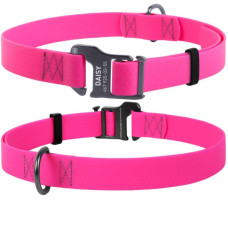 Нашийник WAUDOG Waterproof, водостійкий, пряжка гачок, Рожевий
