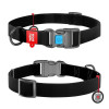 Нашийник WAUDOG Waterproof з QR паспортом, водостійкий, пластикова пряжка-фастекс, Чорний S 25-35 см