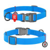 Нашийник WAUDOG Waterproof з QR паспортом, водостійкий, пластикова пряжка-фастекс, Блакитний S 25-35 см