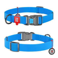 Нашийник WAUDOG Waterproof з QR паспортом, водостійкий, пластикова пряжка-фастекс, Блакитний S 25-35 см