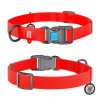 Нашийник WAUDOG Waterproof з QR паспортом, водостійкий, пластикова пряжка-фастекс, Червоний S 25-35 см