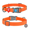 Нашийник WAUDOG Waterproof з QR паспортом, водостійкий, пластикова пряжка-фастекс, Помаранчевий S 25-35 см