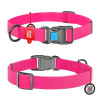 Нашийник WAUDOG Waterproof з QR паспортом, водостійкий, пластикова пряжка-фастекс, Рожевий S 25-35 см