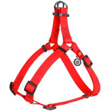 Шлея для собак водостійка WAUDOG Waterproof, c QR паспортом, металева пряжка-фастекс, Ш 15 мм, Дов 40-55 см червоний