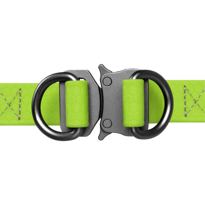 Шлея для собак водостійка WAUDOG Waterproof, c QR паспортом, металева пряжка-фастекс, Ш 15 мм, Дов 40-55 см салатовий