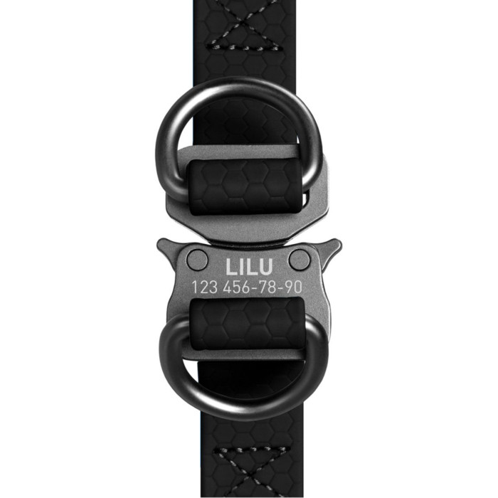 Шлея для собак водостійка WAUDOG Waterproof, c QR паспортом, металева пряжка-фастекс, Ш 15 мм, Дов 40-55 см чорний