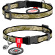Нашийник для котів та дрібних порід собак з гумкою нейлоновий WAUDOG Nylon з QR-паспортом, малюнок "Мілітарі", пластиковий фастекс, XS, Ш 10 мм, Дл 20-