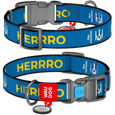 Нашийник для собак нейлоновий WAUDOG Nylon c QR паспортом, малюнок "Патрон", пластиковий фастекс, S, Ш 15 мм, Дл 23-35 см