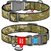 Ошейник для собак нейлоновый WAUDOG Nylon c QR-паспортом, рисунок "Милитари", пластиковый фастекс, M, Ш 20 мм, Дл 29-40 см