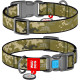 Ошейник для собак нейлоновый WAUDOG Nylon c QR-паспортом, рисунок "Милитари", пластиковый фастекс, L, Ш 25 мм, Дл 35-49 см