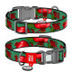 Ошейник для собак нейлоновый WAUDOG Nylon с QR паспортом, рисунок "Гранаты", пластиковый фастекс L 33-49 см