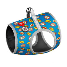 Шлея WAUDOG с QR паспортом, рисунок "ВАУ" XS1 24-27см