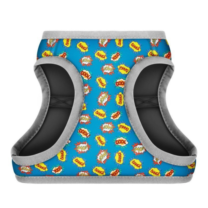 Шлея WAUDOG с QR паспортом, рисунок "ВАУ" S1 40-45см