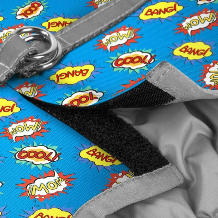 Шлея WAUDOG с QR паспортом, рисунок "ВАУ" S1 40-45см