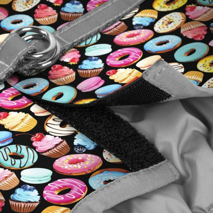 Шлея WAUDOG с QR паспортом, рисунок "Пончики" S2 46-50см