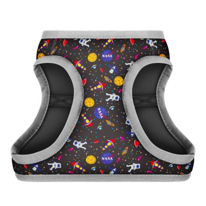 Шлея WAUDOG с QR паспортом, рисунок "NASA" S1 40-45см