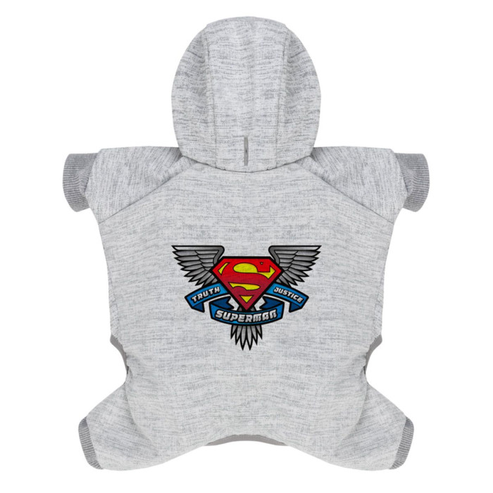 Комбинезон для собак WAUDOG Clothes, рисунок "Супермен, правда, справедливость", софтшелл, XS25, B 32-36 см, С 22-25 см