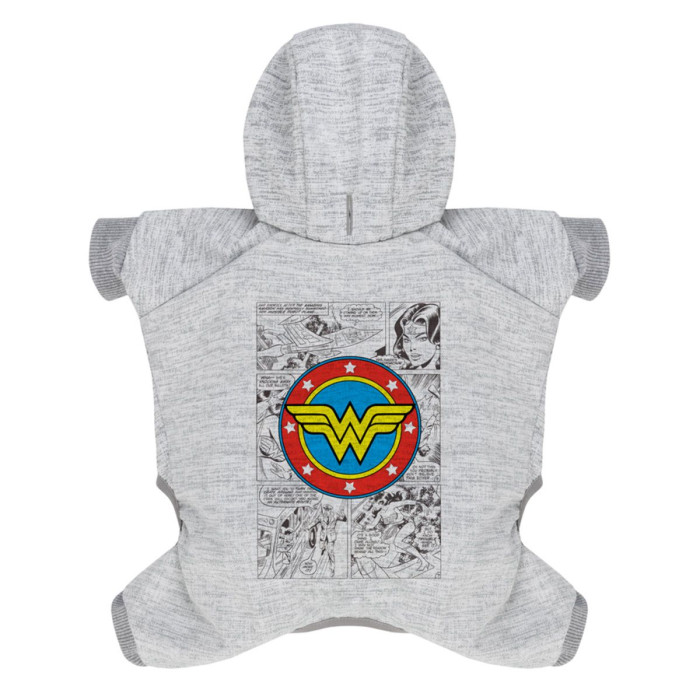Комбінезон для собак WAUDOG Clothes, малюнок "Диво-жінка комікс", софтшелл, S35, B 48-53 см, З 30-35 см