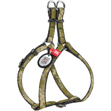 Шлей для котів і дрібних порід собак WAUDOG Nylon c QR-паспортом, малюнок "Мілітарі",пластиковий фастекс, XS, Ш 10 мм, В=З 28-40 см