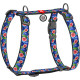 Шлея для собак анатомічна H-подібна WAUDOG Nylon з QR-паспортом, малюнок "Інжир", пластиковий фастекс, S, Ш 15 мм, A 30-40, B 30-50