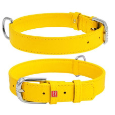 Ошейник WAUDOG Glamour без украшений, желтый XS2 19-25  см