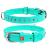 Ошейник WAUDOG Glamour с клеевыми стразами, Ментол S 30-39 см