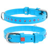 Ошейник WAUDOG Glamour с клеевыми стразами, Голубой XS3 21-29  см