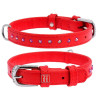 Ошейник WAUDOG Glamour с клеевыми стразами, Красный XS3 21-29  см