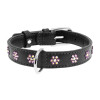 Ошейник WAUDOG Glamour с клеевыми стразами "Цветочек", черный XS3 21-29  см