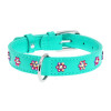 Нашийник WAUDOG Glamour з клейовими стразами "Квіточка", ментол S 27-36 см