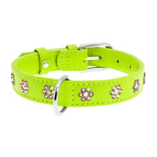 Нашийник WAUDOG Glamour з клейовими стразами "Квіточка", салатовий XXS 18-21 см