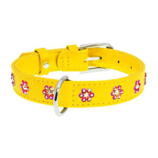Нашийник WAUDOG Glamour з клейовими стразами "Квіточка", жовтий XXS 18-21 см