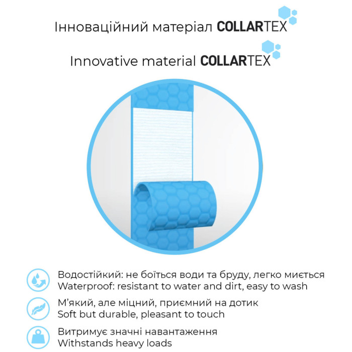 Шлея для собак водостойкая анатомическая Н-образная WAUDOG Waterproof с QR-паспортом, пластиковая пряжка-фастекс, L, Ш 25 мм, А 50-85 см, В 60-100 см, голубой