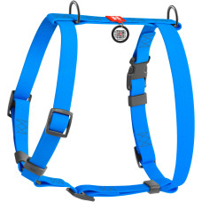 Шлея для собак водостойкая анатомическая Н-образная WAUDOG Waterproof с QR-паспортом, пластиковая пряжка-фастекс, XL, Ш 40 мм, А 60-98 см, В 69-110 см, голубой