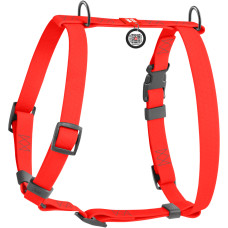 Шлея для собак водостойкая анатомическая Н-образная WAUDOG Waterproof с QR-паспортом, пластиковая пряжка-фастекс, XL, Ш 40 мм, А 60-98 см, В 69-110 см, красный