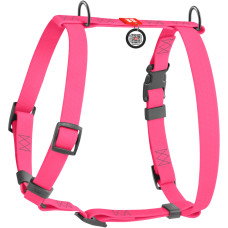 Шлея для собак водостойкая анатомическая Н-образная WAUDOG Waterproof с QR-паспортом, пластиковая пряжка-фастекс, XL, Ш 40 мм, А 60-98 см, В 69-110 см, розовый