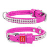Нашийник WAUDOG Glamour "Полотно стрази", рожевий XS1 18-21 см