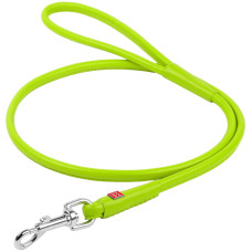 Поводок для собак кожаный WAUDOG Glamour, круглый, салатовый XS3 122 см