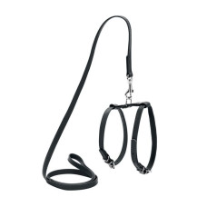 Шлея WAUDOG Glamour з повідцем для котів та дрібних собак, чорна XXS 30-40 см 20-30 см 115 см