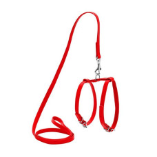 Шлея WAUDOG Glamour з повідцем для котів та дрібних собак, червона XXS 30-40 см 20-30 см 115 см