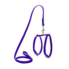 Шлея WAUDOG Glamour з повідцем для кішок та дрібних собак, фіолетова XXS 30-40 см 20-30 см 115 см