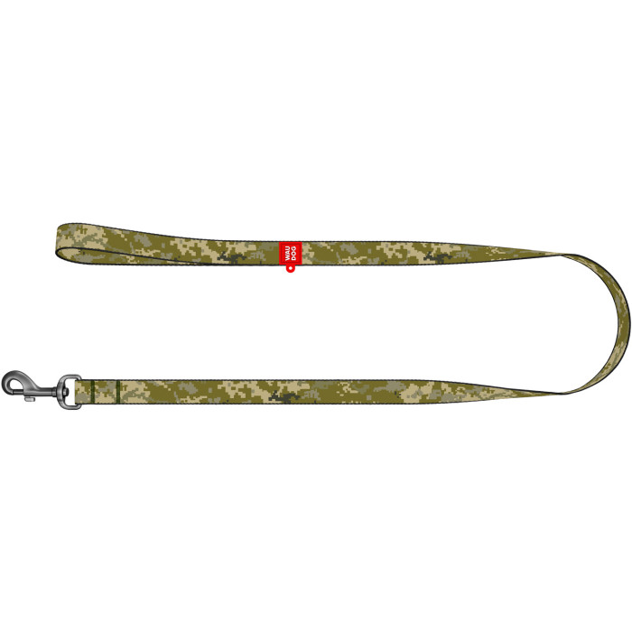 Повідець для собак нейлоновий WAUDOG Nylon, малюнок "Мілітарі", M, Ш 20 мм, Дл 122 cм