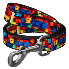 Поводок для собак нейлоновый WAUDOG Nylon, рисунок "Блоки", M 20 мм/122 см