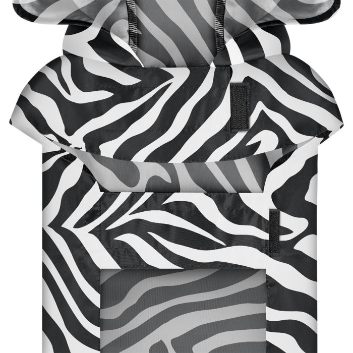 Дождевик-накидка с капюшоном для собак WAUDOG Clothes, рисунок "Зебра", S - А 32-35 см, B 41-52 см, С 26-33 см