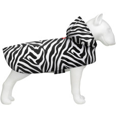 Дождевик-накидка с капюшоном для собак WAUDOG Clothes, рисунок "Зебра", XXS – А 23-26 см, B 30-36 см, С 15-20 см