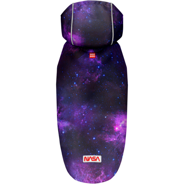 Дождевик-накидка с капюшоном для собак WAUDOG Clothes, рисунок "NASA21", L, А 48-52 см, B 60-70 см, С 42-52 см
