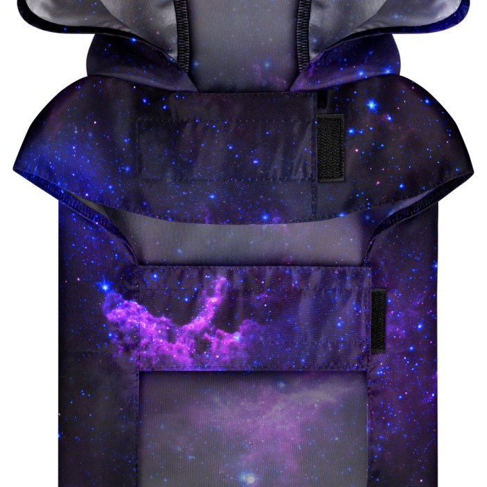 Дождевик-накидка с капюшоном для собак WAUDOG Clothes, рисунок "NASA21", L, А 48-52 см, B 60-70 см, С 42-52 см